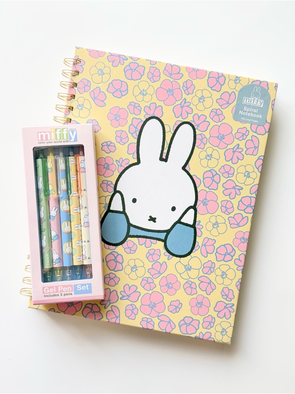 miffy Floral Spiral Notebook with Gel Pen Set